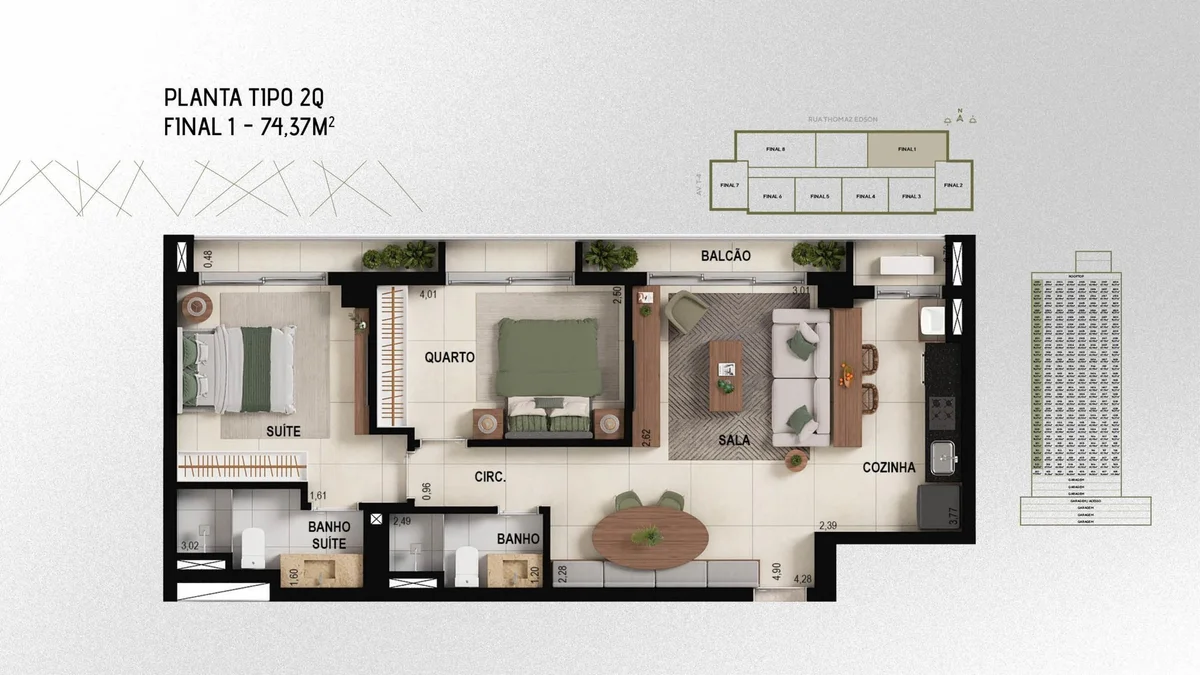 Planta 74m — Cidade Ybiti Home
