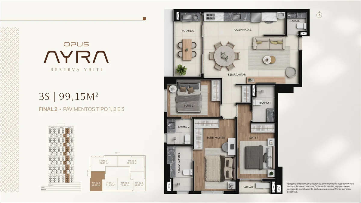 Planta 99m2 — Opus Ayra