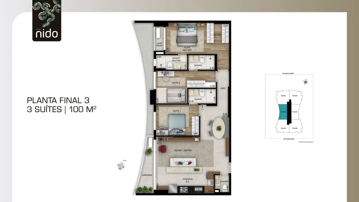 Planta 100m2 — Opus Nido