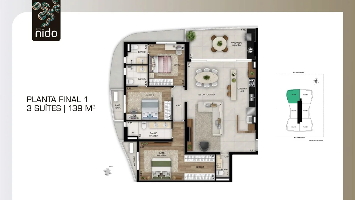 Planta 139m2 — Opus Nido